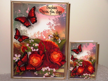 Roses at Sunrise - 5in x 7in Card Mini Kit by Wayne Swan