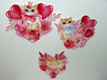 Ginger Snaps Valentine Hanging Hearts Trio by Wayne Swan