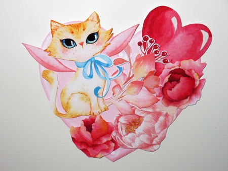 Ginger Snaps Valentine Hanging Hearts Trio by Wayne Swan