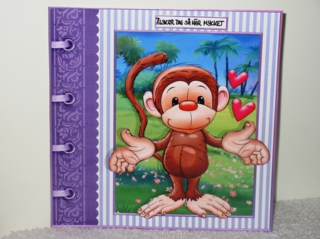 LOVE YOU THIS MUCH Monkey 7.5 Decoupage & Insert Mini Kit by Wayne Swan