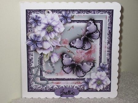 Lilac Butterflies Card Front Kit by Wayne Swan