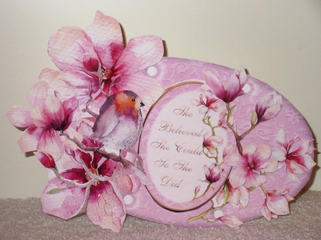 Magnolia Songbird -  Hanging Oval Plaques Trio by Wayne Swan