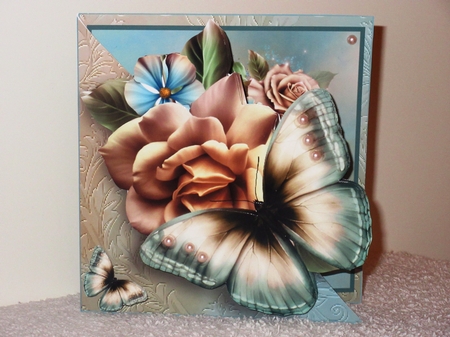 Champagne Rose Fold over Card Kit by Wayne Swan