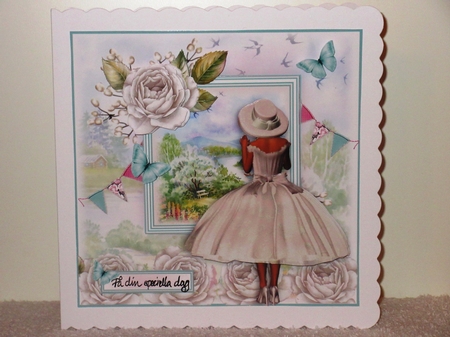 White Rose Dreams Card Front Kit by Wayne Swan