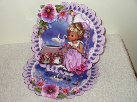 Sweet Little Swan Lake Scalloped Round Easel Card Mini Kit by Wayne Swan