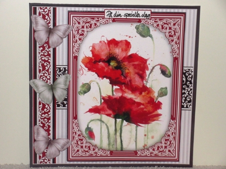 POPPIES & BUTTERFLIES All Occasions Quick Card & Insert Mini Kit by Wayne Swan