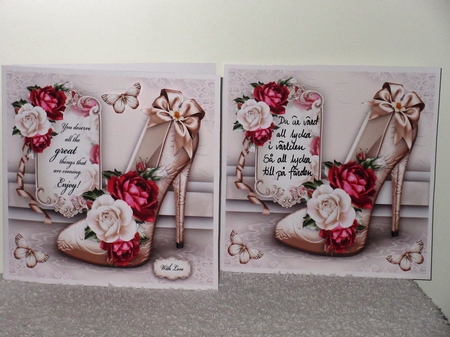 Roses with Cream Elegant Shoes Card Mini Kit by Wayne Swan