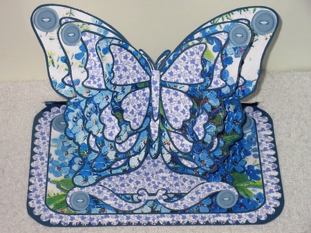 Butterfly easel  forget-me-nots by Wayne Swan
