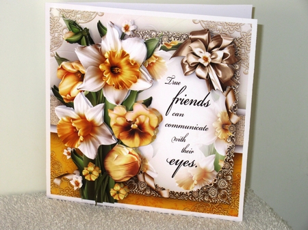 Bouquet of Daffodils with Pansies Card Mini Kit by Wayne Swan