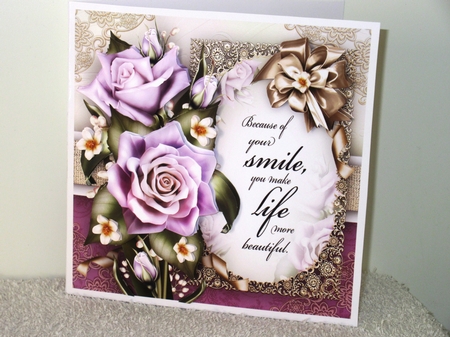 Bouquet of Lilac Roses Card Mini Kit by Wayne Swan