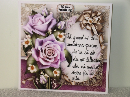 Bouquet of Lilac Roses Card Mini Kit by Wayne Swan