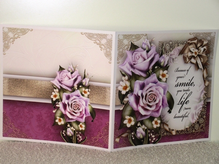 Bouquet of Lilac Roses Card Mini Kit by Wayne Swan