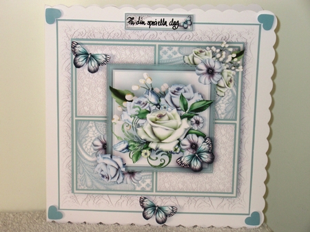 Blue Flora and Lace Squares Card Kit by Wayne Swan