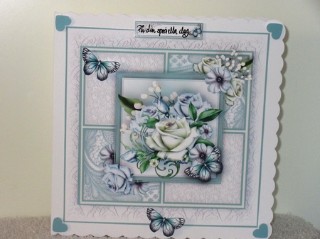 Blue Flora and Lace Squares Card Kit by Wayne Swan