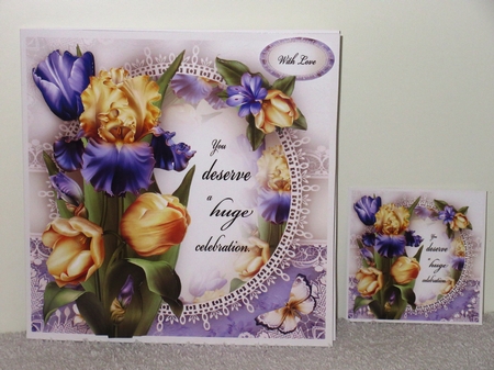Violet Yellow Iris and Tulips Card Mini Kit by Wayne Swan