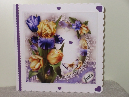 Violet Yellow Iris and Tulips Card Mini Kit by Wayne Swan