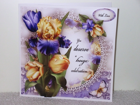Violet Yellow Iris and Tulips Card Mini Kit by Wayne Swan