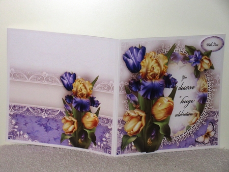 Violet Yellow Iris and Tulips Card Mini Kit by Wayne Swan