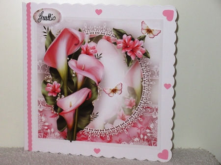 Pink Callas Bouquet Card Mini Kit by Wayne Swan