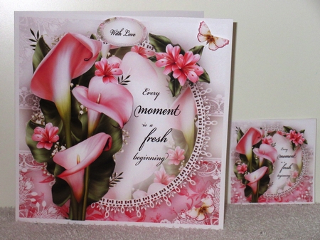Pink Callas Bouquet Card Mini Kit by Wayne Swan