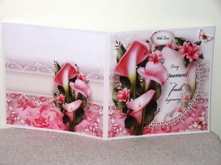 Pink Callas Bouquet Card Mini Kit by Wayne Swan