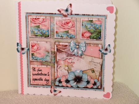 Shabby Vintage Floral Card Kit Turquoise 1452 by Wayne Swan