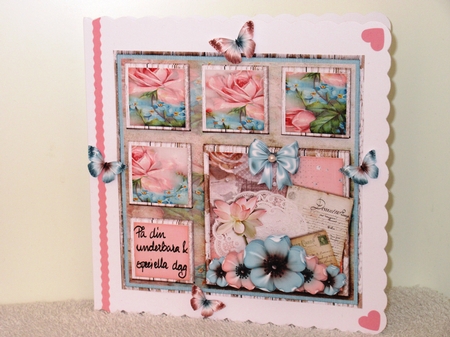 Shabby Vintage Floral Card Kit Turquoise 1452 by Wayne Swan
