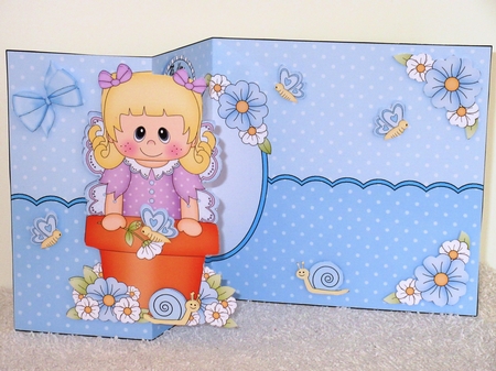 3D Shaped No-Hole Fold Back Card Kit - Flowerpot Friends - Cute Little Fairy Rosina by Wayne Swan