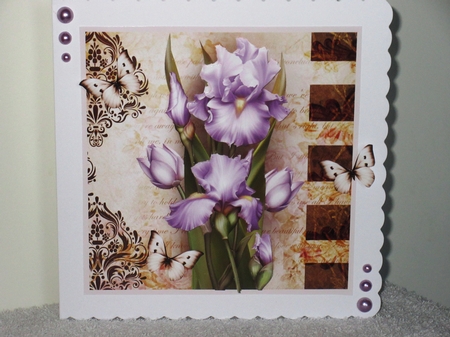 Violet Iris Bouquet Rustic Card Mini Kit by Wayne Swan
