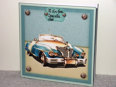 Retro Blue Car Card Kit by Wayne Swan