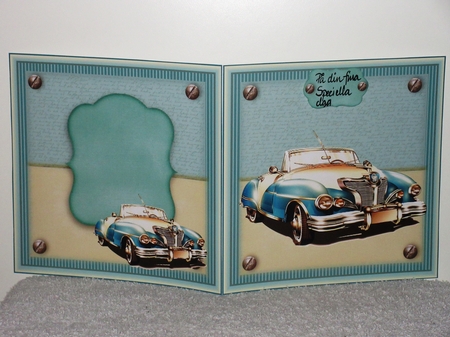 Retro Blue Car Card Kit by Wayne Swan