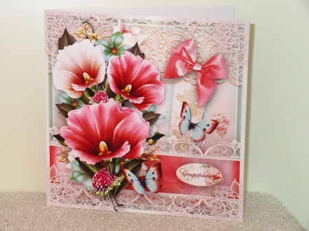 Pink Cream Bouquet Card Mini Kit by Wayne Swan