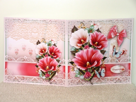 Pink Cream Bouquet Card Mini Kit by Wayne Swan