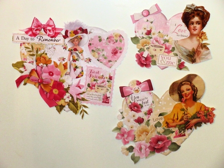 Bright & Beautiful Hanging Hearts Trio. by Wayne Swan