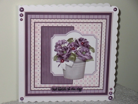 pot of purple flowers by Wayne Swan