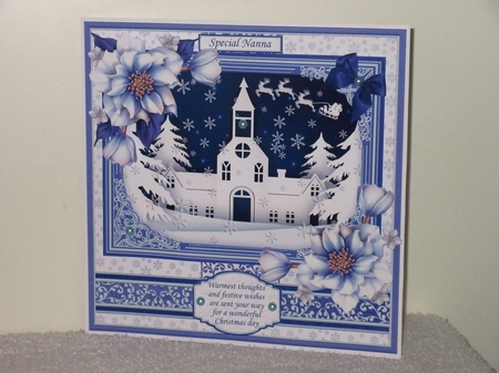 CHURCH ON  CHRISTMAS EVE 7.8 Quick Layer Card or Decoupage Mini Kit by Wayne Swan