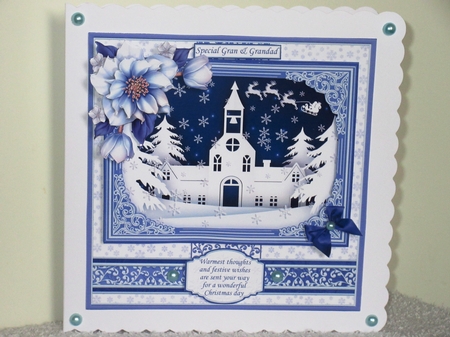 CHURCH ON  CHRISTMAS EVE 7.8 Quick Layer Card or Decoupage Mini Kit by Wayne Swan