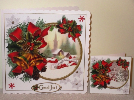 7x7 Vintage snowy church scene choice o scenes mini kit by Wayne Swan