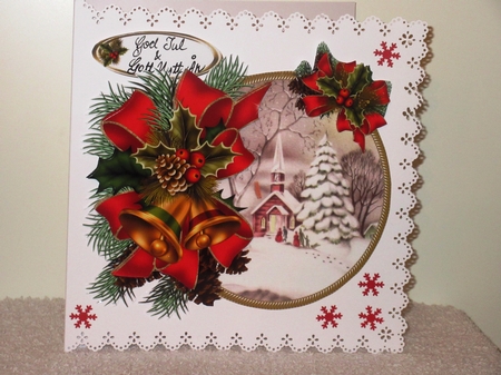 7x7 Vintage snowy church scene choice o scenes mini kit by Wayne Swan