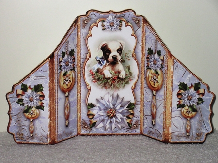 Winter Christmas Shaped Card with Puppy Mini Kit by Wayne Swan