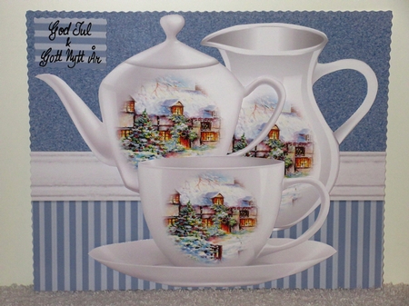 Winter Cottage Tea Set by Wayne Swan