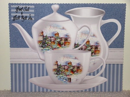 Winter Cottage Tea Set by Wayne Swan