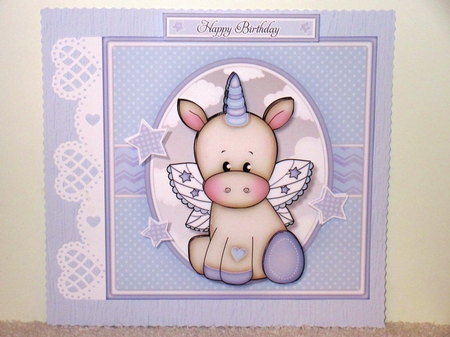 Baby Unicorn Blue Mini Kit. New Baby Boy. Birthday With Ages by Wayne Swan