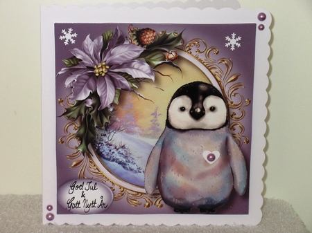 Baby Penguin Watercolour Christmas by Wayne Swan