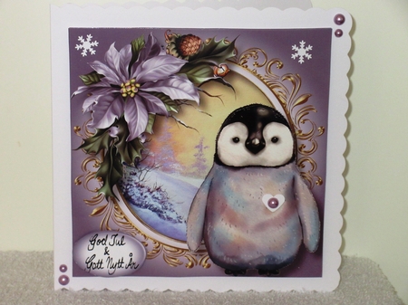 Baby Penguin Watercolour Christmas by Wayne Swan