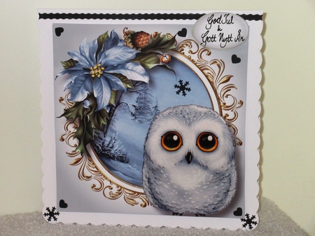Baby Snowy Owl Watercolour Christmas by Wayne Swan