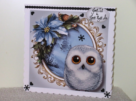 Baby Snowy Owl Watercolour Christmas by Wayne Swan