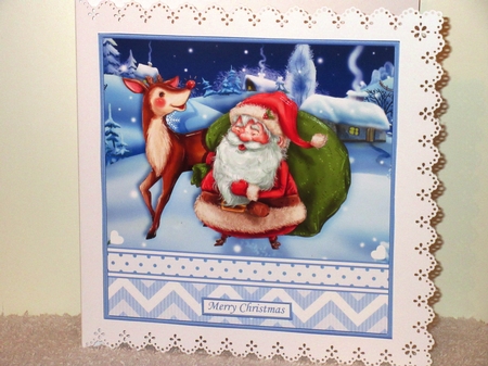SANTA & REINDEER 7.5 Christmas Decoupage & Insert Mini Kit by Wayne Swan