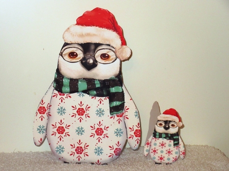 Christmas Penguin A Frame Card by Wayne Swan