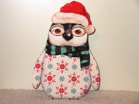 Christmas Penguin A Frame Card by Wayne Swan